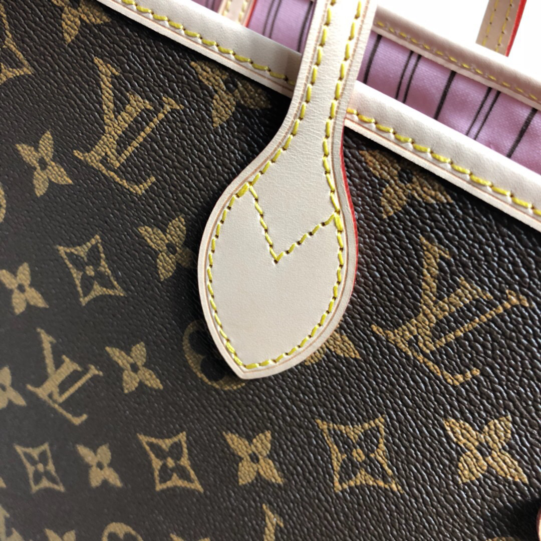 LV Neverfull shopping bag M50366 Monogram with pink