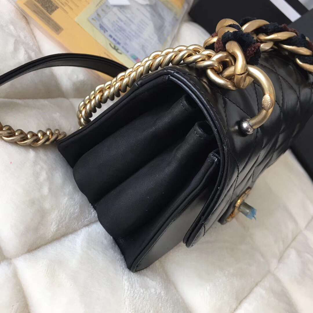 Ch**el Flap Black Bag Cosmopolite flaobag 9186590