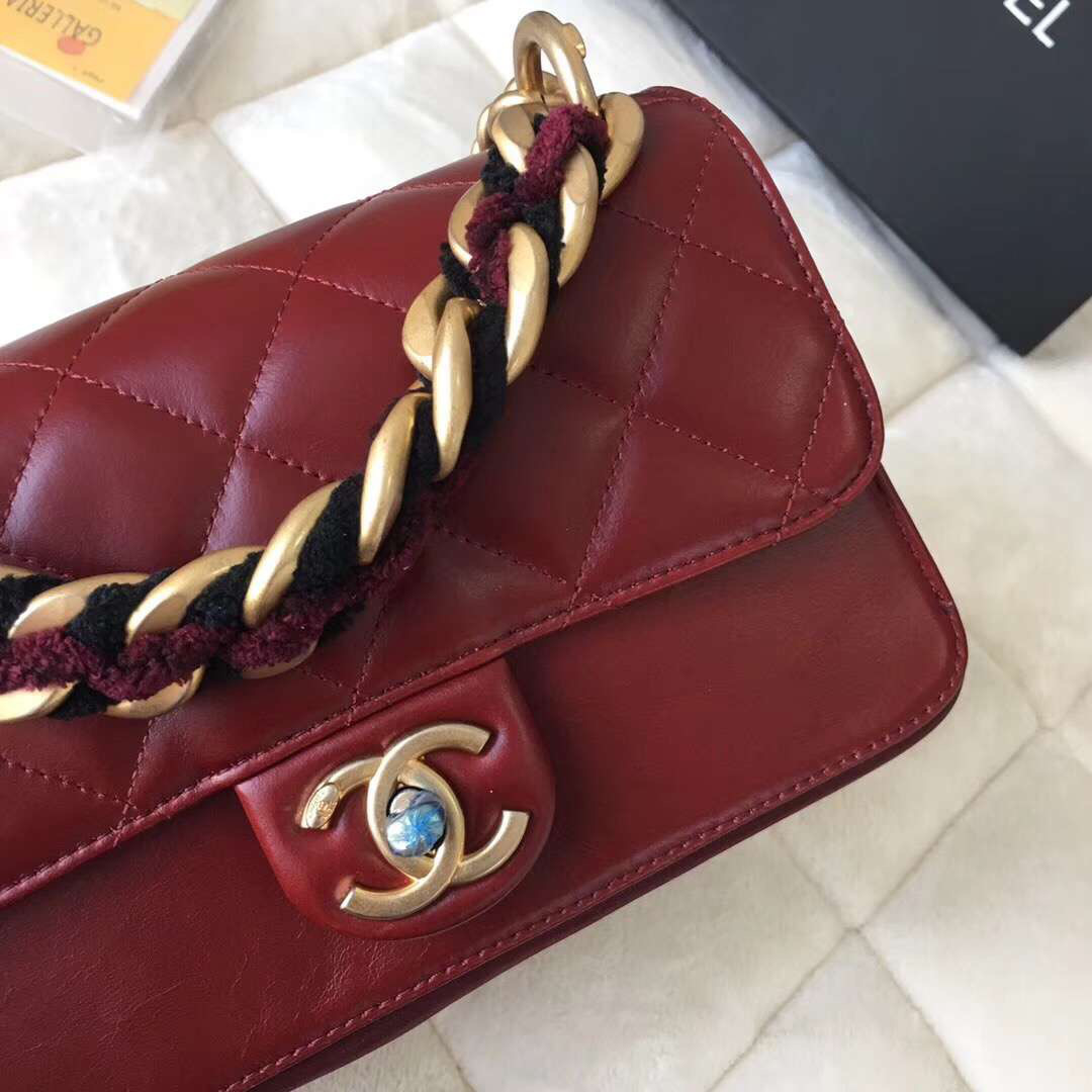 Ch**el Flap purplish red Bag Cosmopolite flaobag 9186590