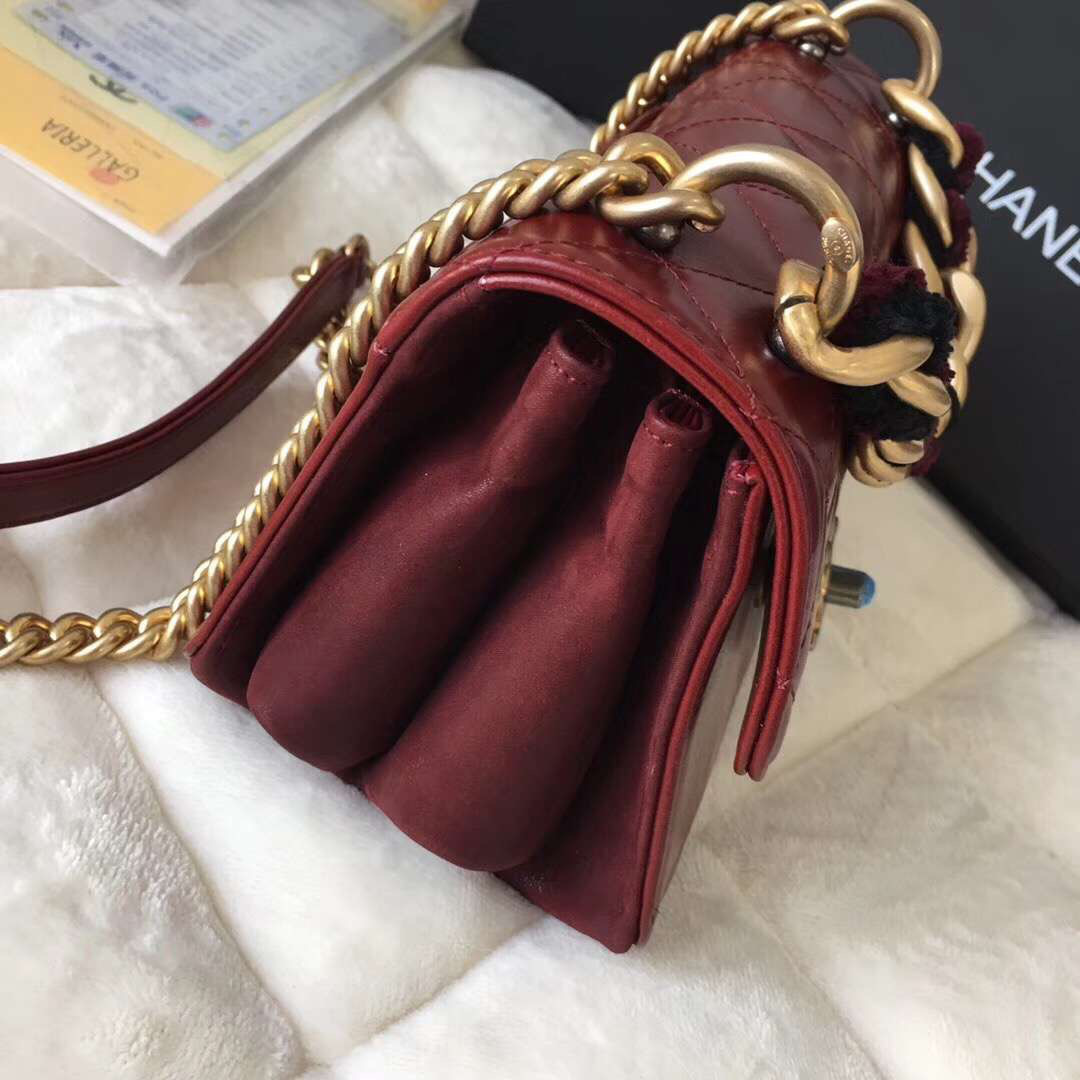 Ch**el Flap purplish red Bag Cosmopolite flaobag 9186590