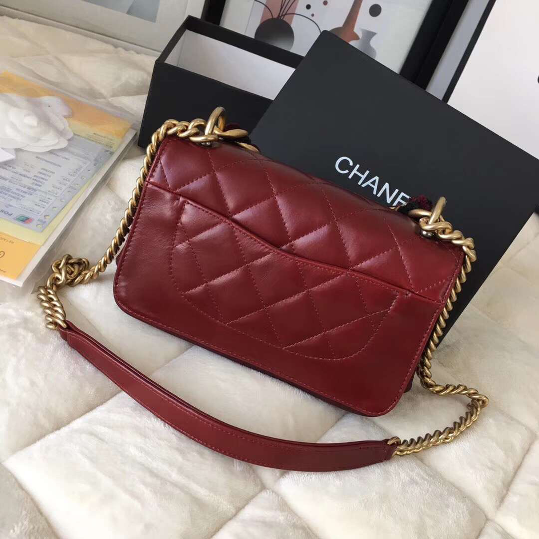 Ch**el Flap purplish red Bag Cosmopolite flaobag 9186590