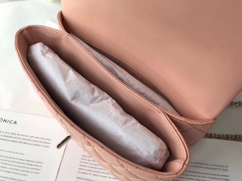Ch**el Coco Handle Bag Pink