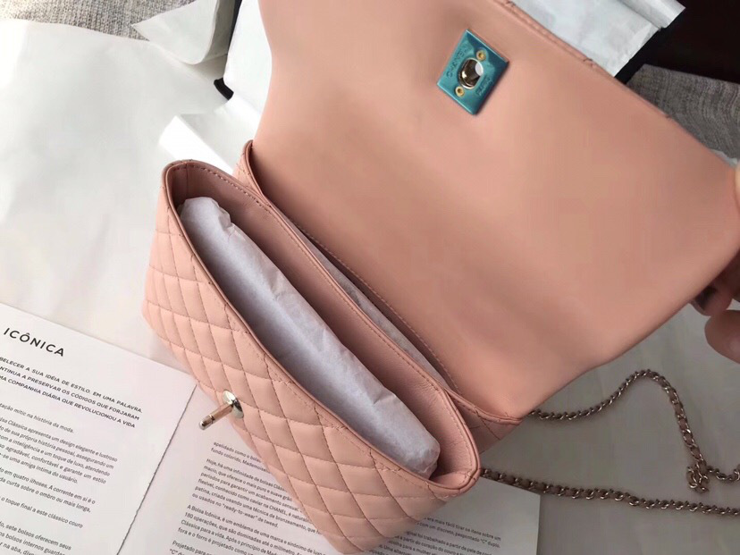 Ch**el Coco Handle Bag Pink