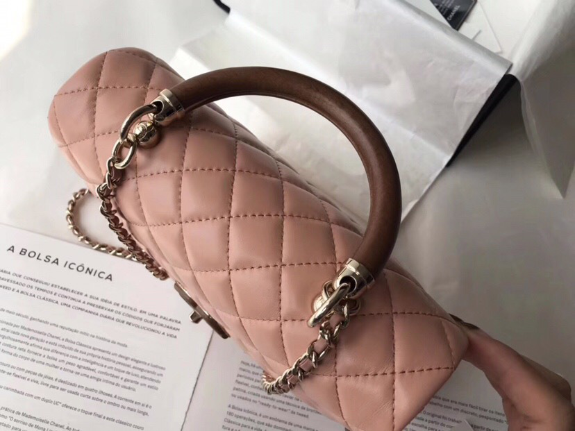 Ch**el Coco Handle Bag Pink