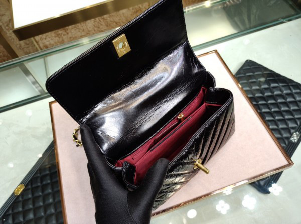 Ch**el small Coco Handle Bag Black with Gold Hardware
