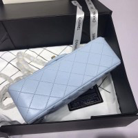 Ch**el Flap Bag Lambskin Light Blue with Gold Hardware 20CM