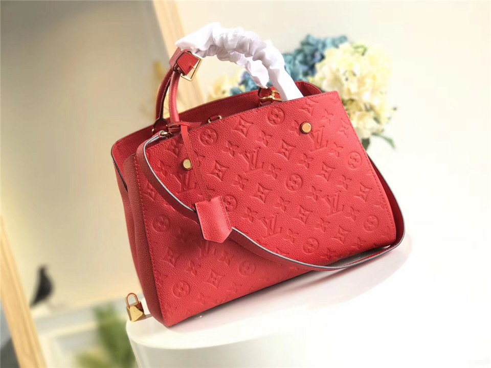 L0vis Vvtt0n Montaigne Medium Bag with Red M41046