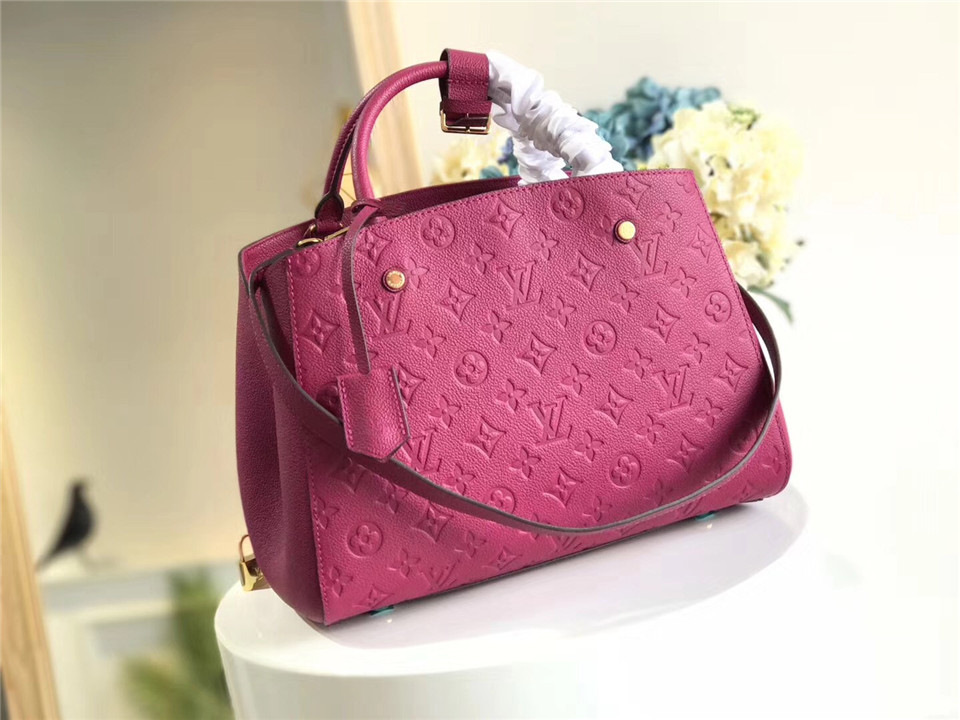 L0vis Vvtt0n Montaigne Medium Bag with Rose Red M41046