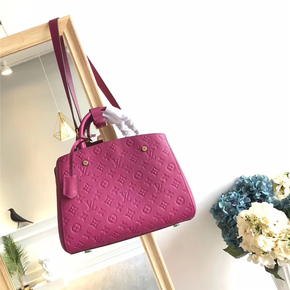 L0vis Vvtt0n Montaigne Medium Bag with Rose Red M41046