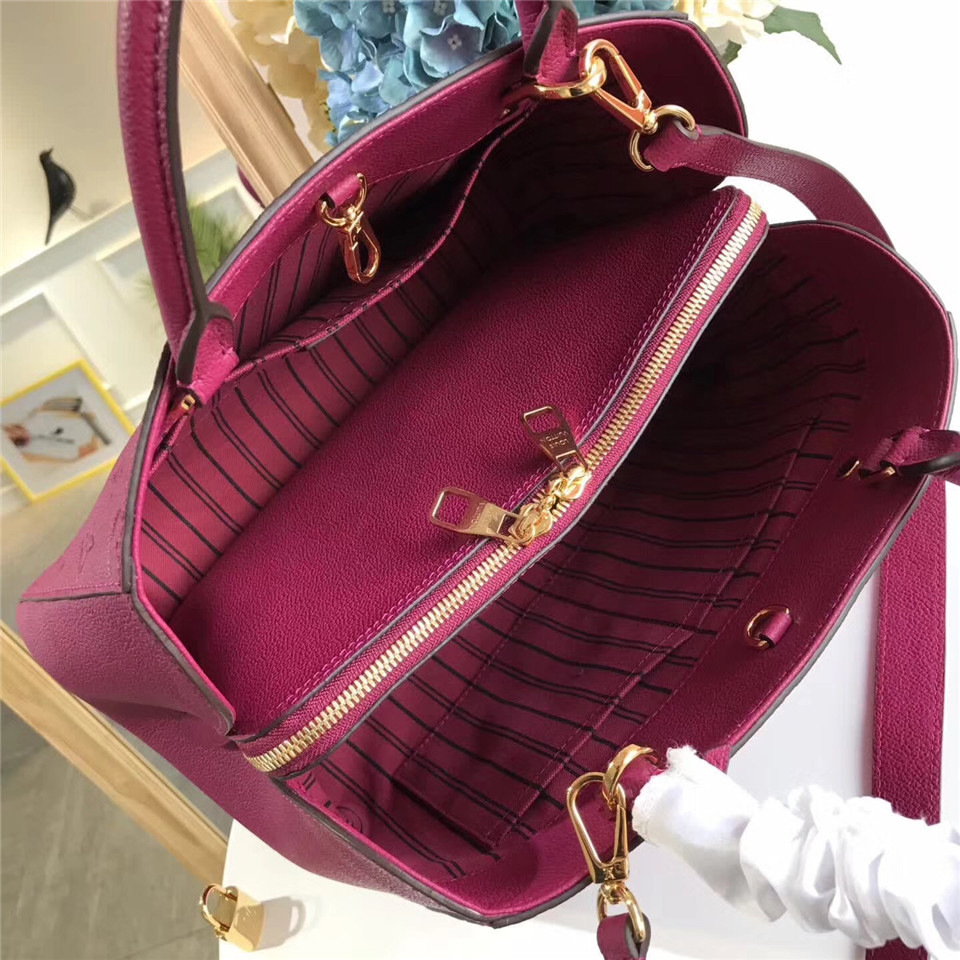 L0vis Vvtt0n Montaigne Medium Bag with Rose Red M41046