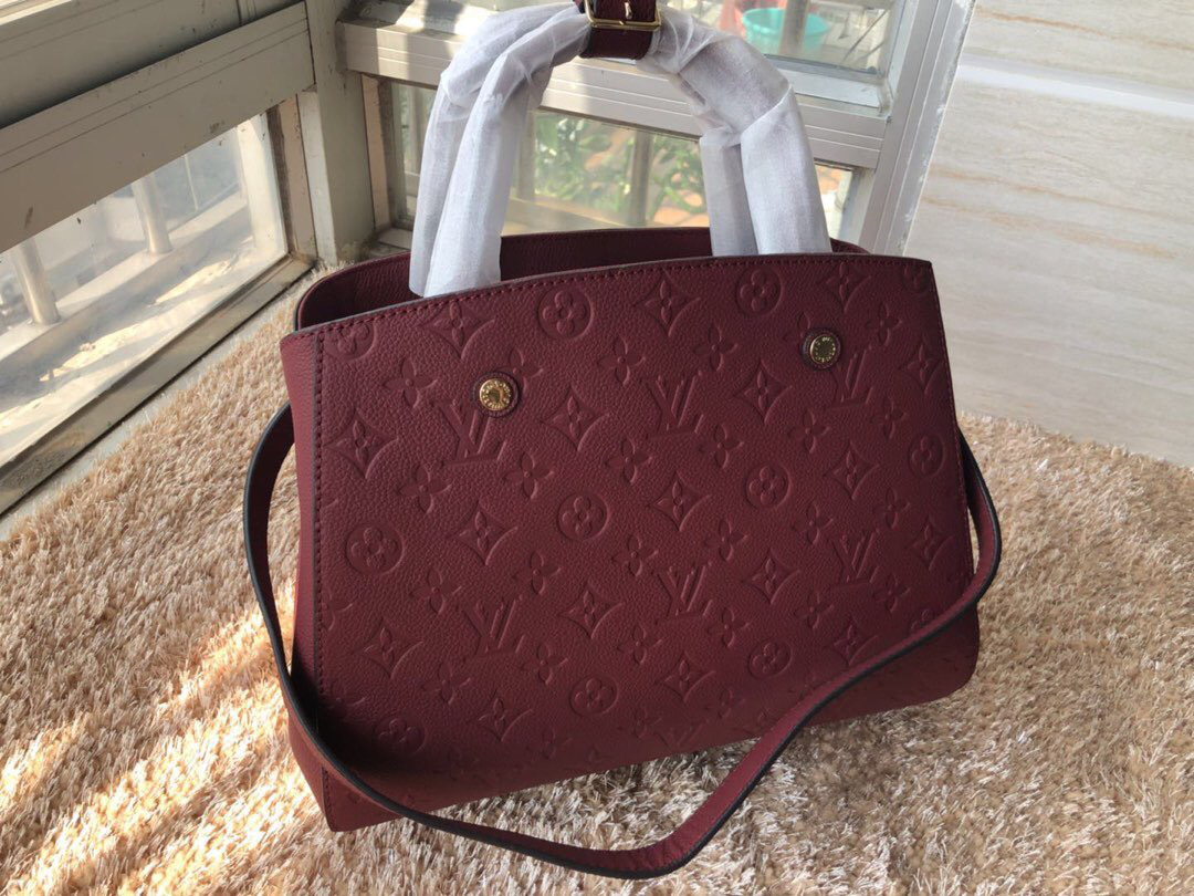 L0vis Vvtt0n Montaigne Medium Bag with Maroon M41046
