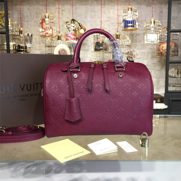 L0vis Vvtt0n SPEEDY Bag with Wine Red 30cm