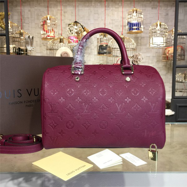 L0vis Vvtt0n SPEEDY Bag with Wine Red 30cm