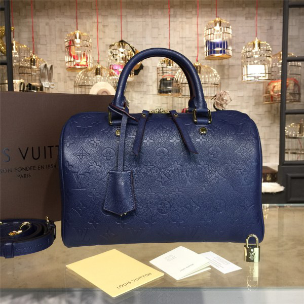 L0vis Vvtt0n SPEEDY Bag with Wine Blue 30cm
