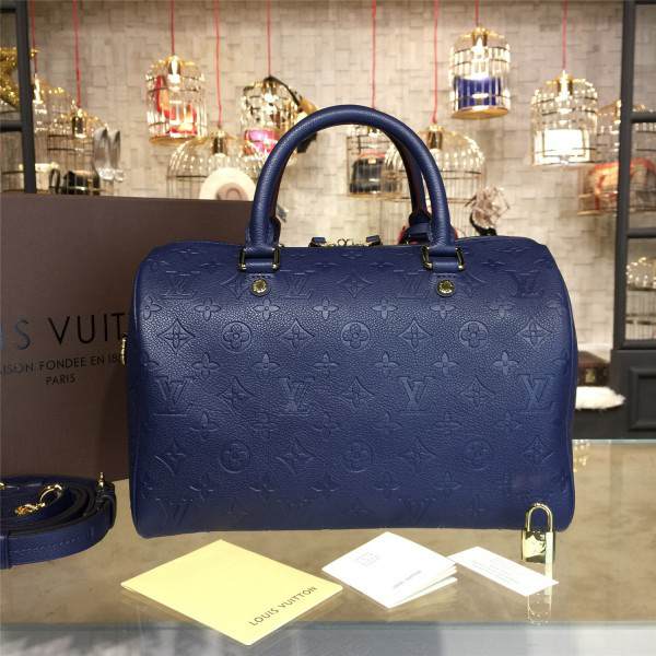L0vis Vvtt0n SPEEDY Bag with Wine Blue 30cm