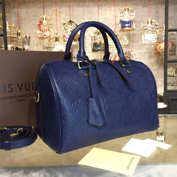 L0vis Vvtt0n SPEEDY Bag with Wine Blue 30cm