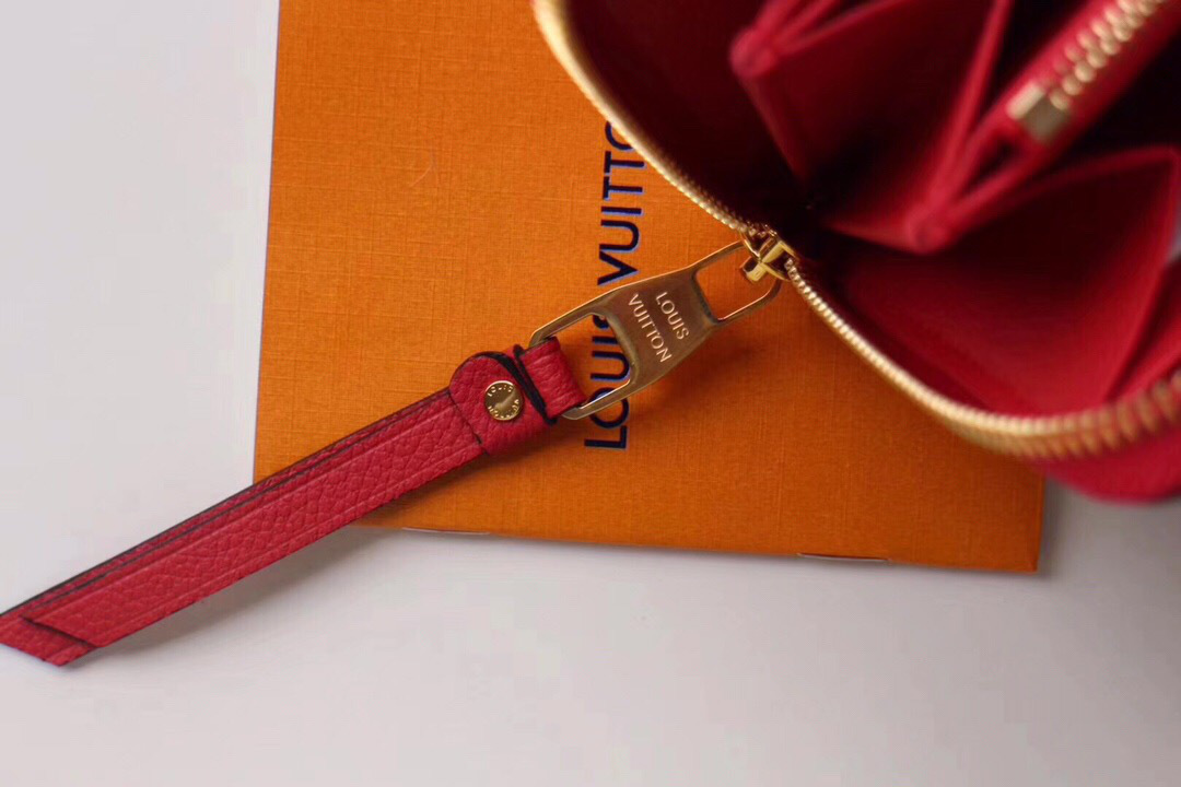 L0vis Vvtt0n ZIPPY Red WALLET Monogram Empreinte Leather