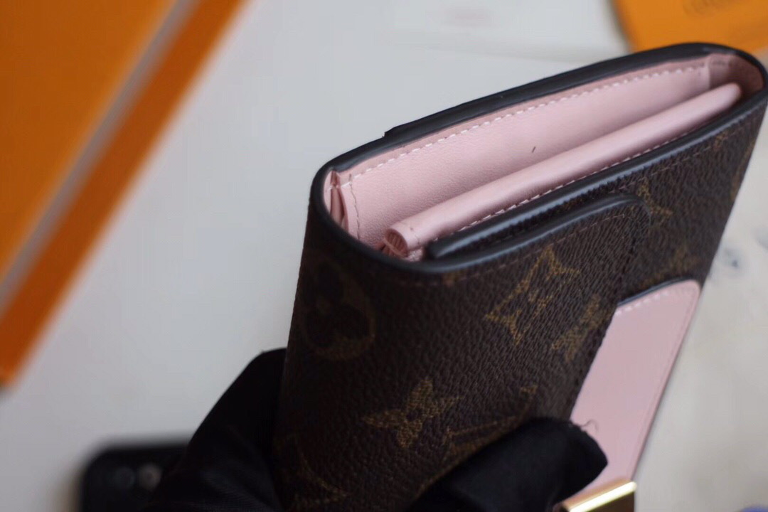 L0vis Vvtt0n Monogram Unisex Long Wallets with Pink