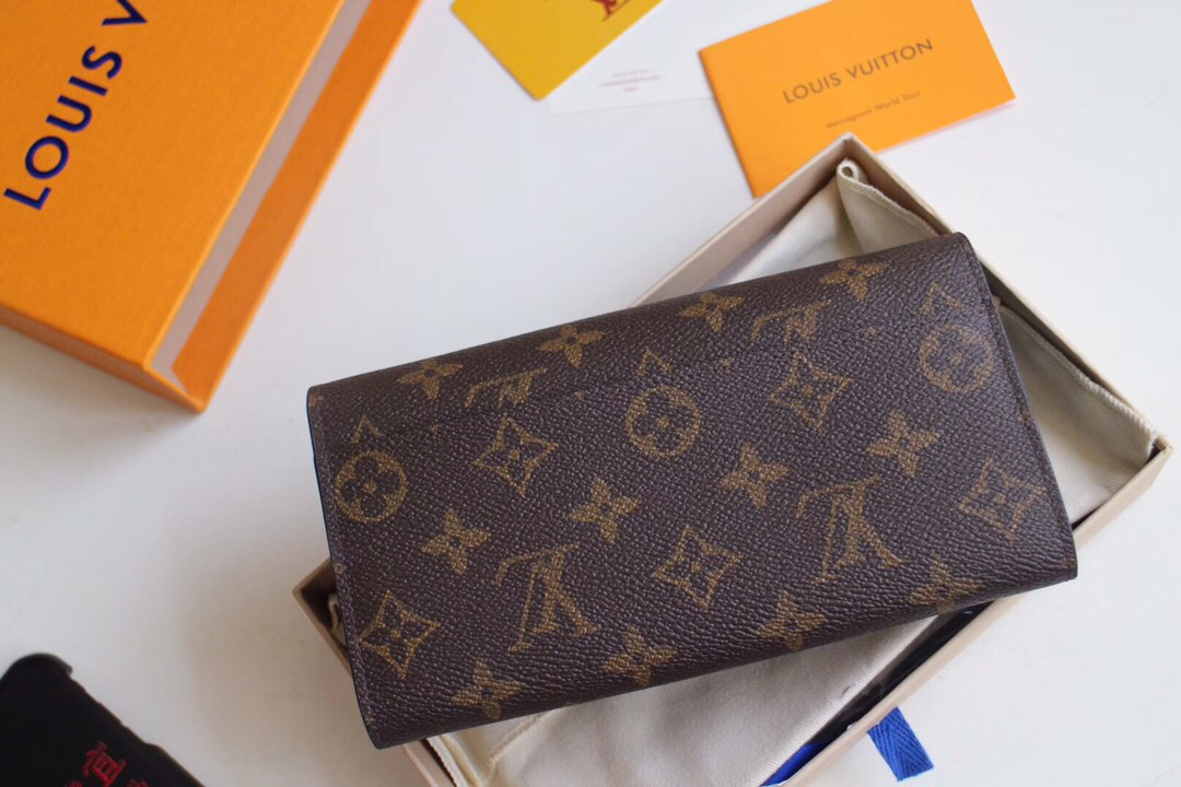 L0vis Vvtt0n Monogram Unisex Long Wallets with Black