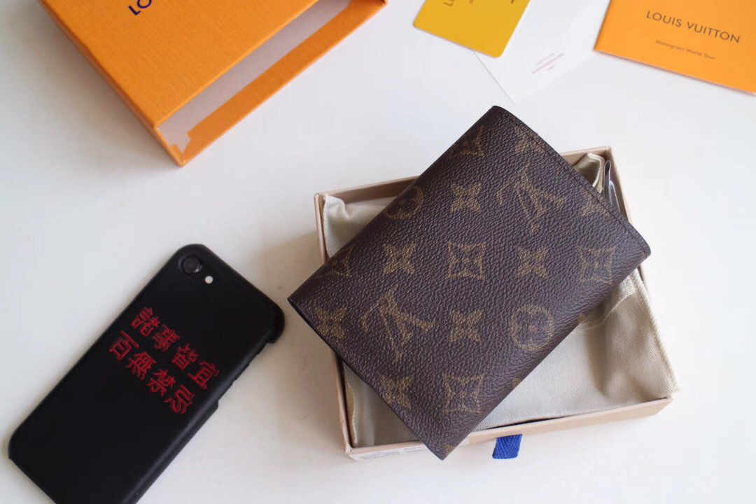 L0vis Vvtt0n Flower Compact Monogram Unisex Wallets with Black