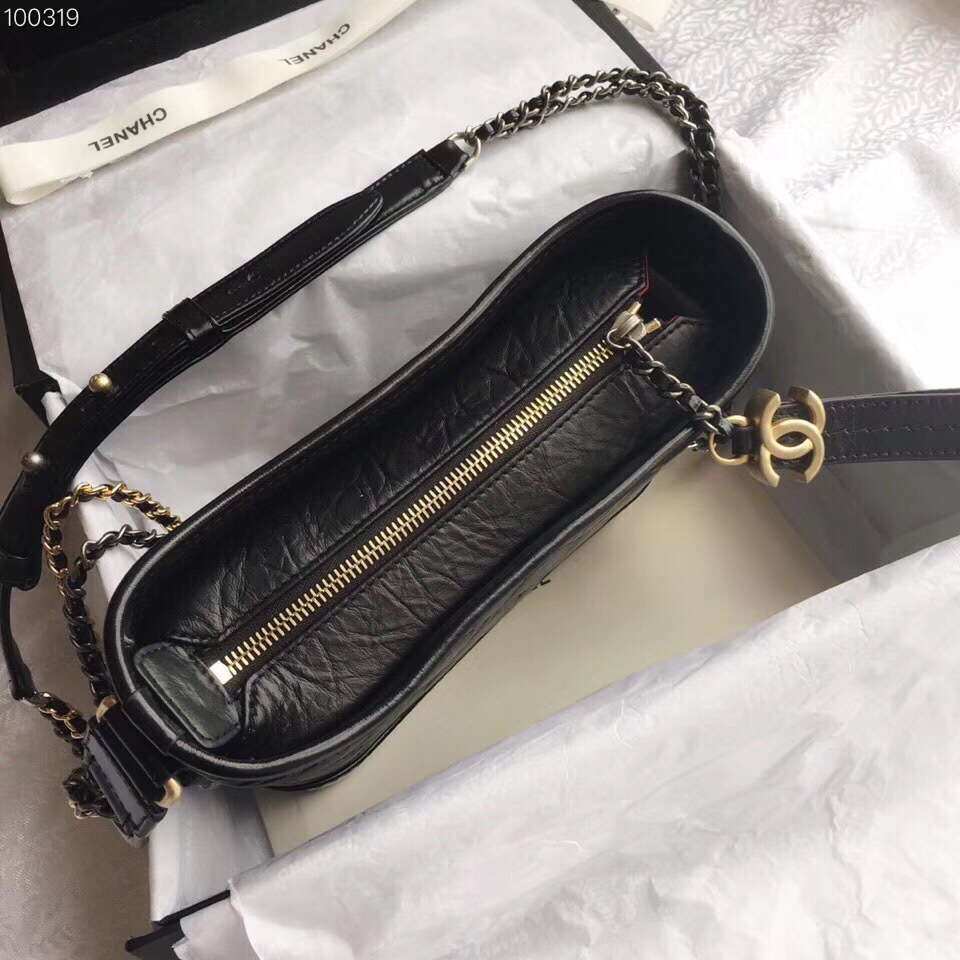Ch**el Gabrielle small hobo bag Black 20cm