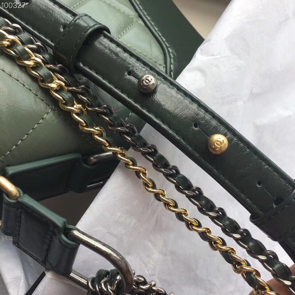 Ch**el Gabrielle small hobo bag Green 20cm