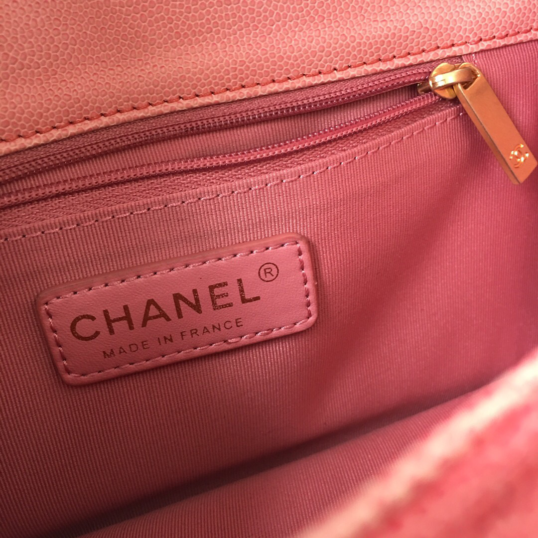 Ch**el Original small Cowskin Flap Bag with Pink