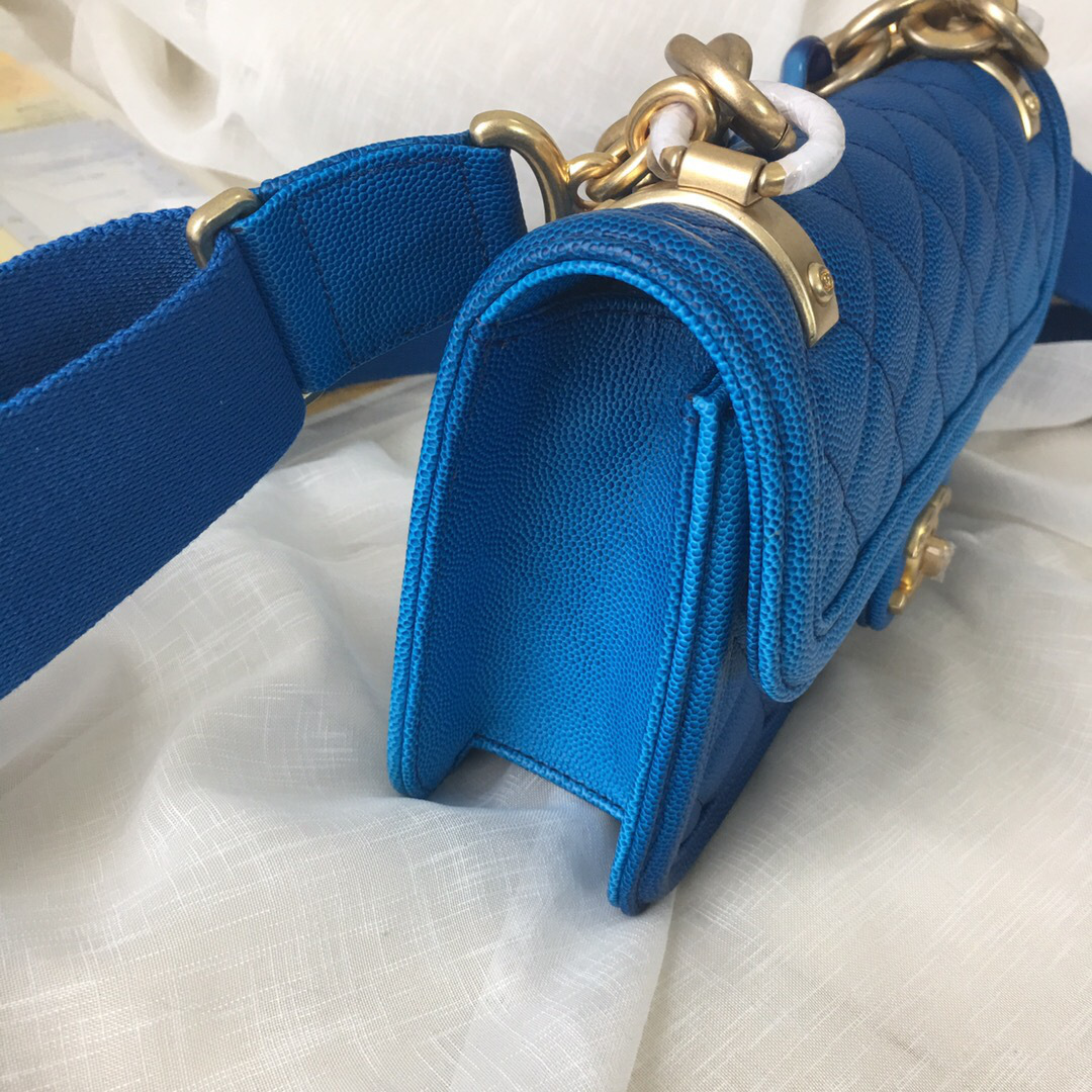 Ch**el Original small Cowskin Flap Bag with Blue
