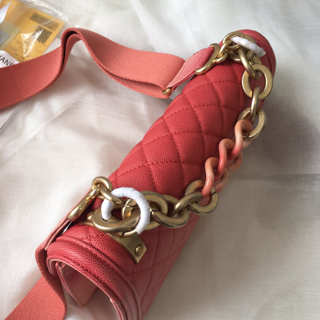 Ch**el Original Large Cowskin Flap Bag with Pink 26cm