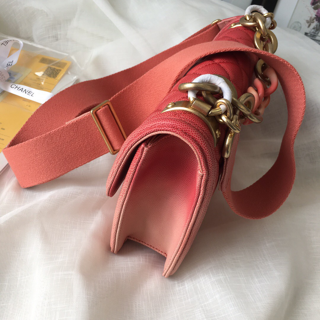 Ch**el Original Large Cowskin Flap Bag with Pink 26cm