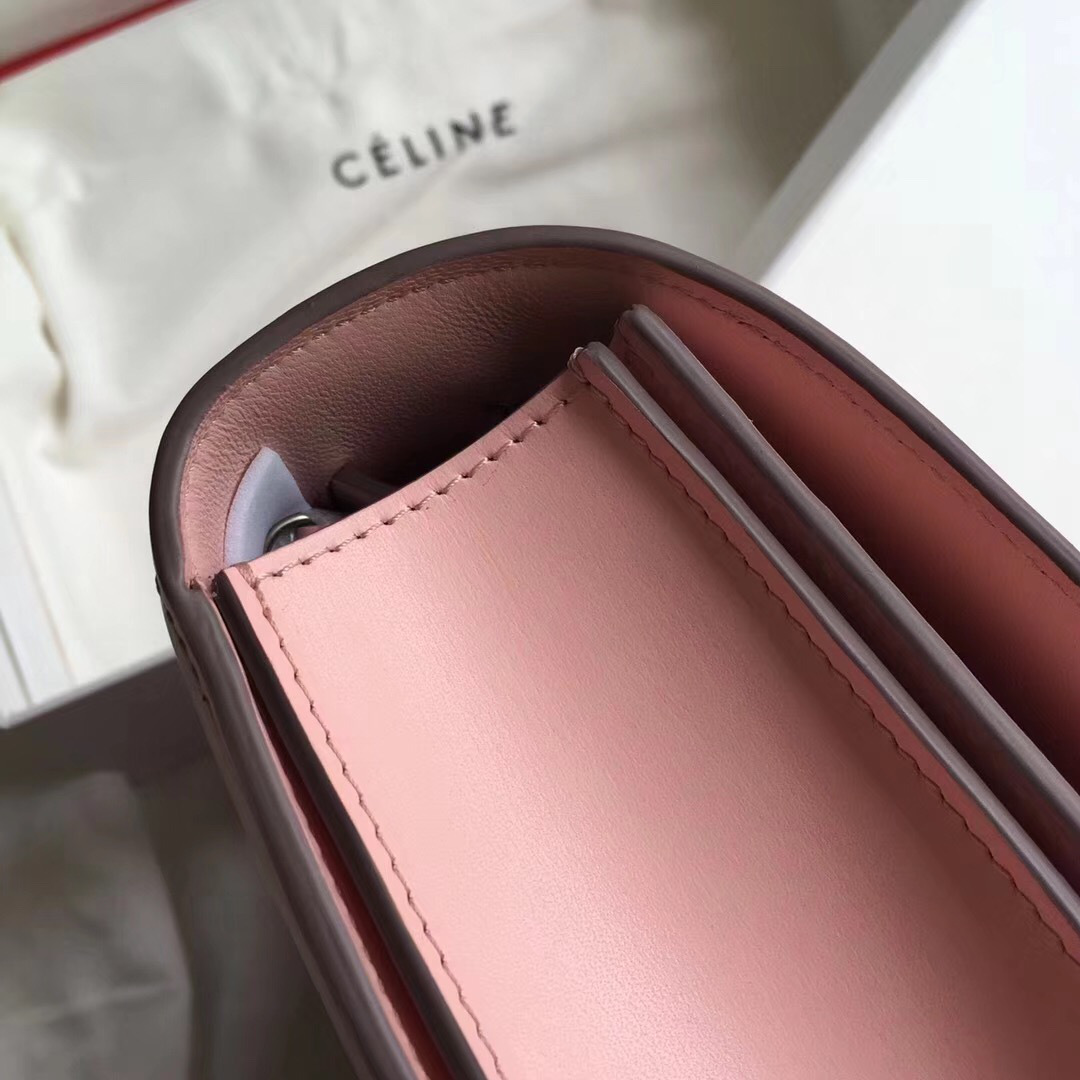 Ce1i*e Classic Pink Bag in Box Calfskin Smooth Leather