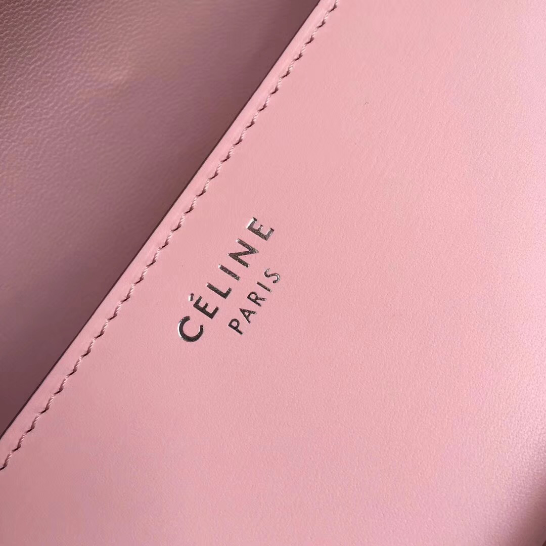 Ce1i*e Classic Pink Bag in Box Calfskin Smooth Leather