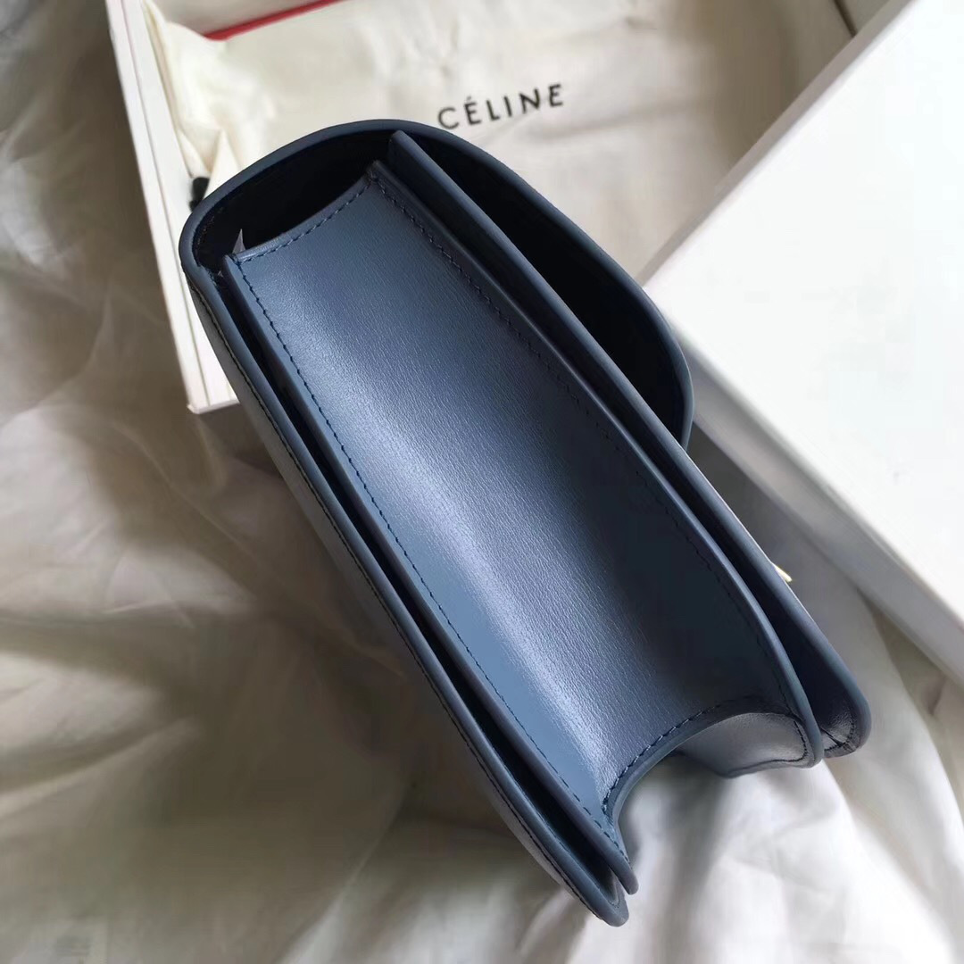 Ce1i*e Classic Blue Bag in Box Calfskin Smooth Leather
