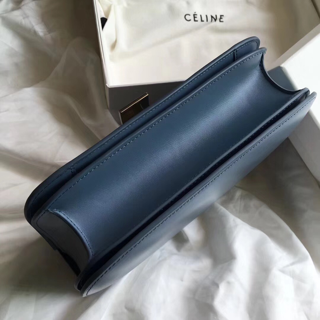 Ce1i*e Classic Blue Bag in Box Calfskin Smooth Leather