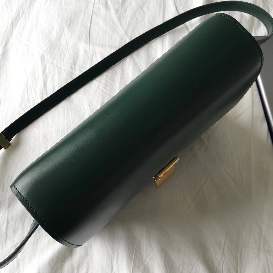 Ce1i*e Classic Blackish Green Bag in Box Calfskin Smooth Leather