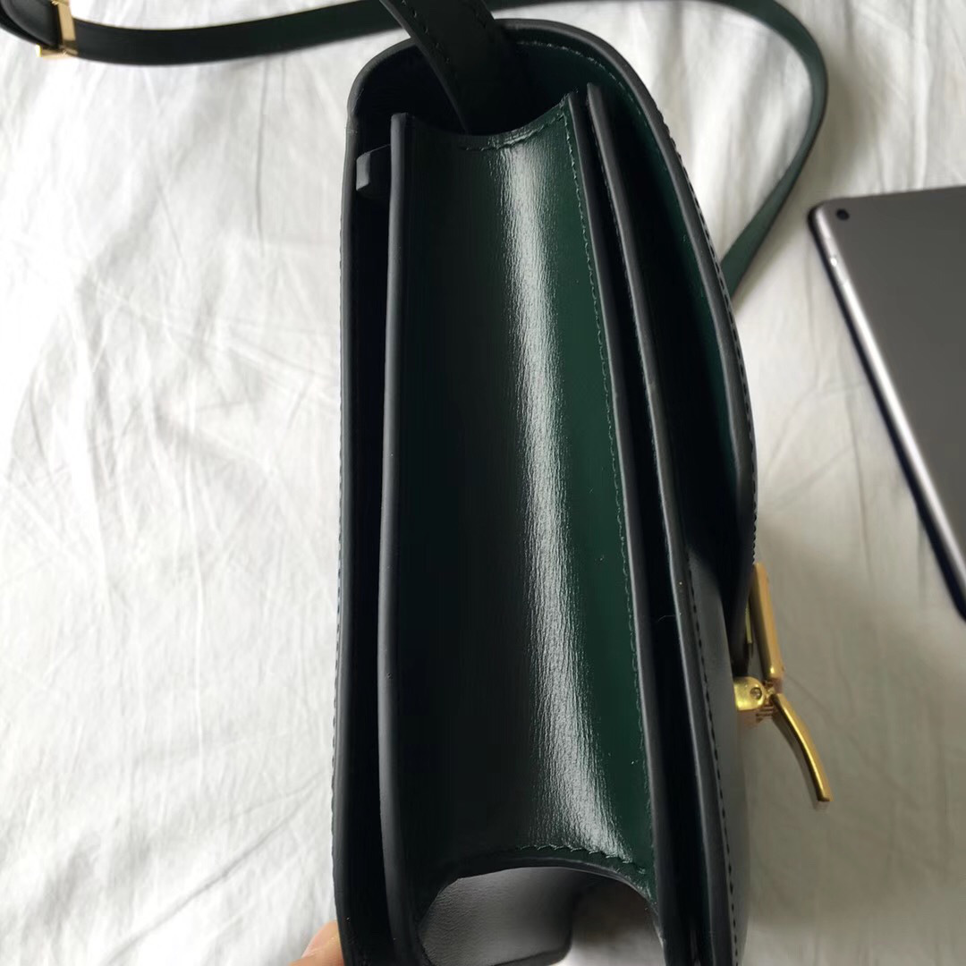 Ce1i*e Classic Blackish Green Bag in Box Calfskin Smooth Leather