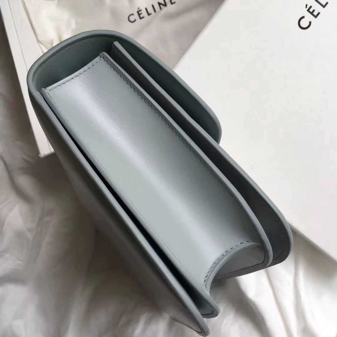 Ce1i*e Classic Light Blue Bag in Box Calfskin Smooth Leather