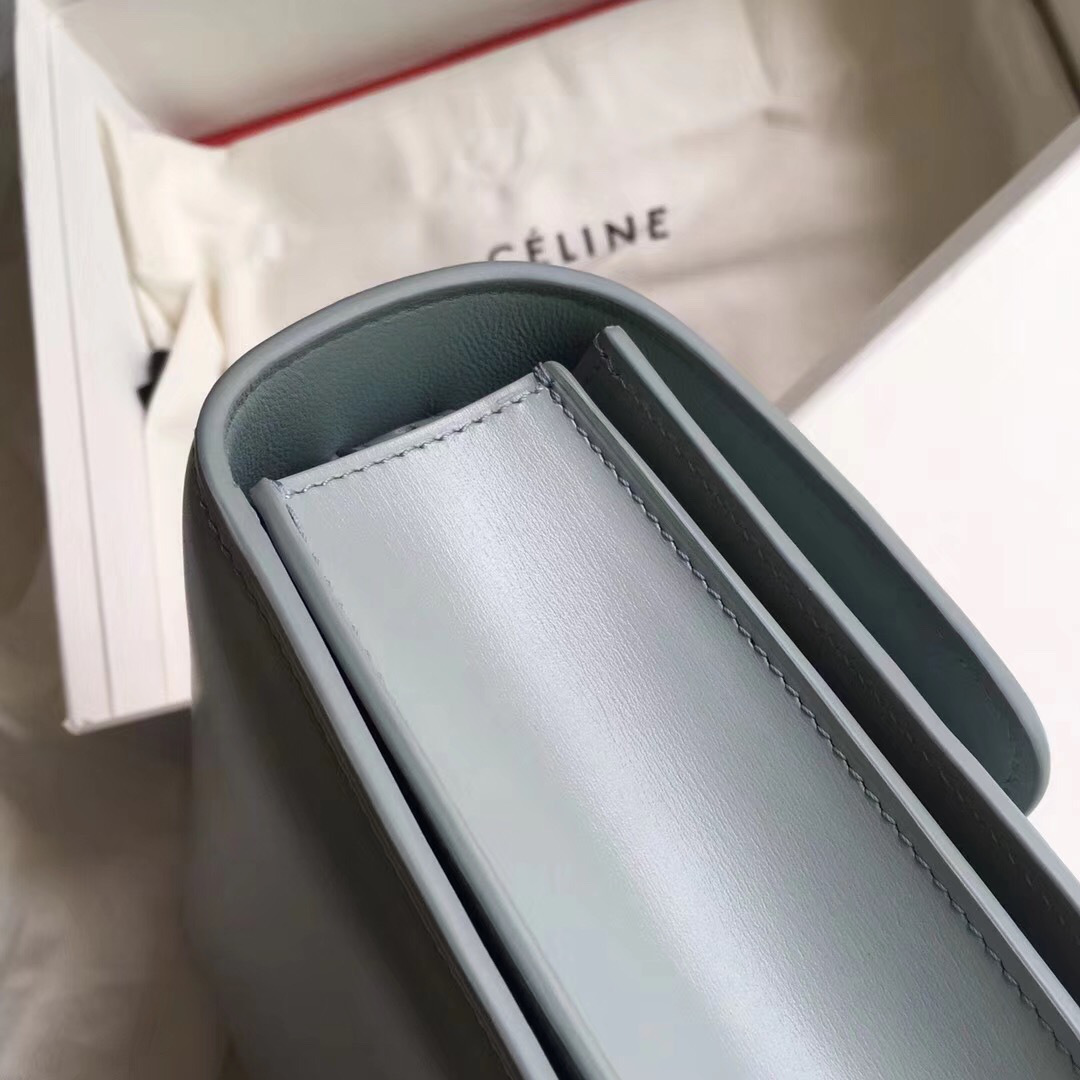 Ce1i*e Classic Light Blue Bag in Box Calfskin Smooth Leather