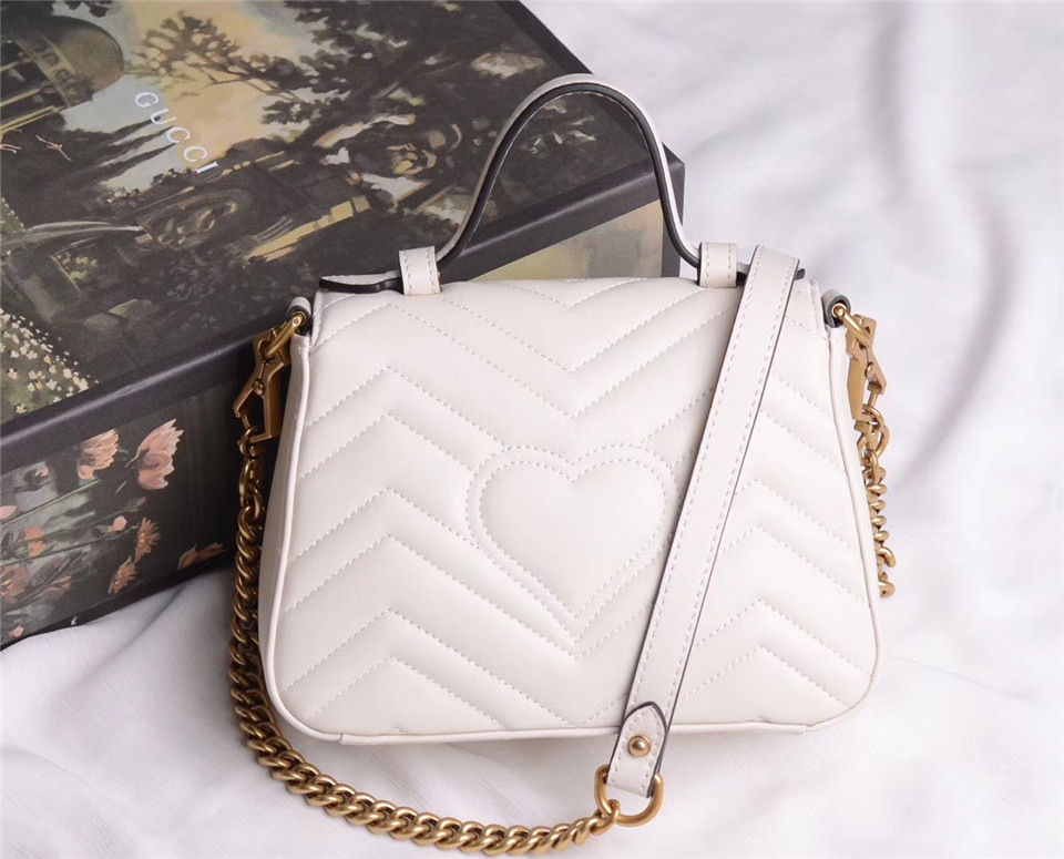 Gvc*1 Marmont mini top Crossbady handle bag with White 547260