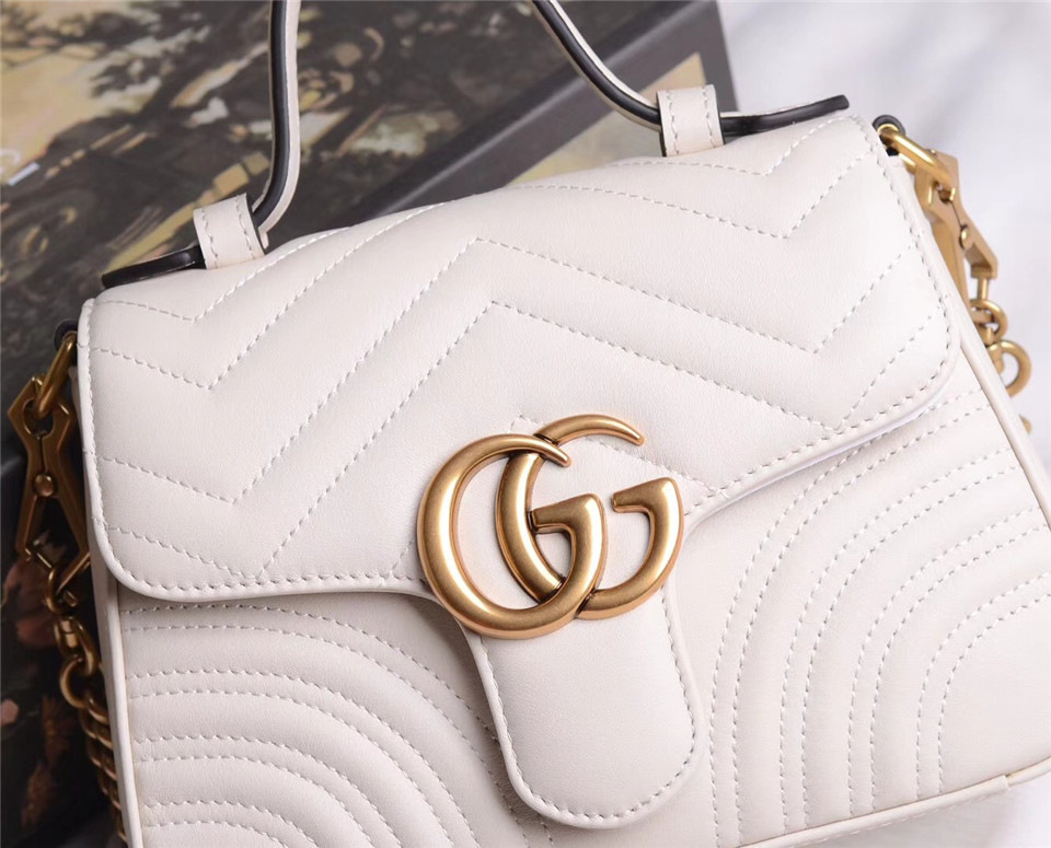 Gvc*1 Marmont mini top Crossbady handle bag with White 547260