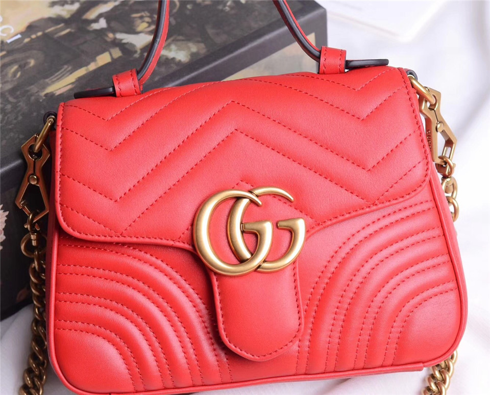 Gvc*1 Marmont mini top Crossbady handle bag with Red 547260