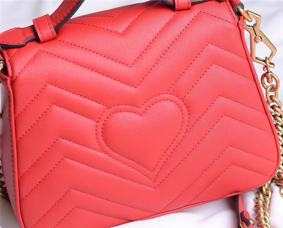 Gvc*1 Marmont mini top Crossbady handle bag with Red 547260