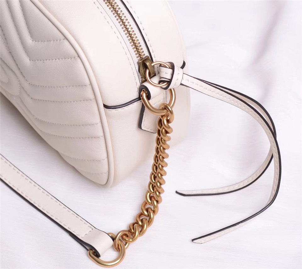 Gvc*1 Marmont small matelassé shoulder White bag 447632