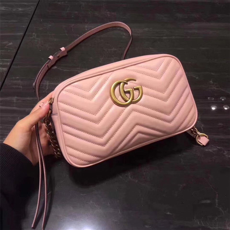Gvc*1 Marmont small matelassé shoulder Pink bag