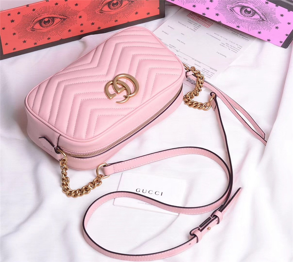 Gvc*1 Marmont small matelassé shoulder Pink bag