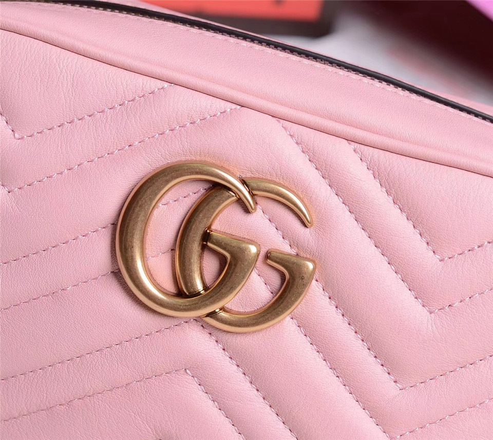 Gvc*1 Marmont small matelassé shoulder Pink bag