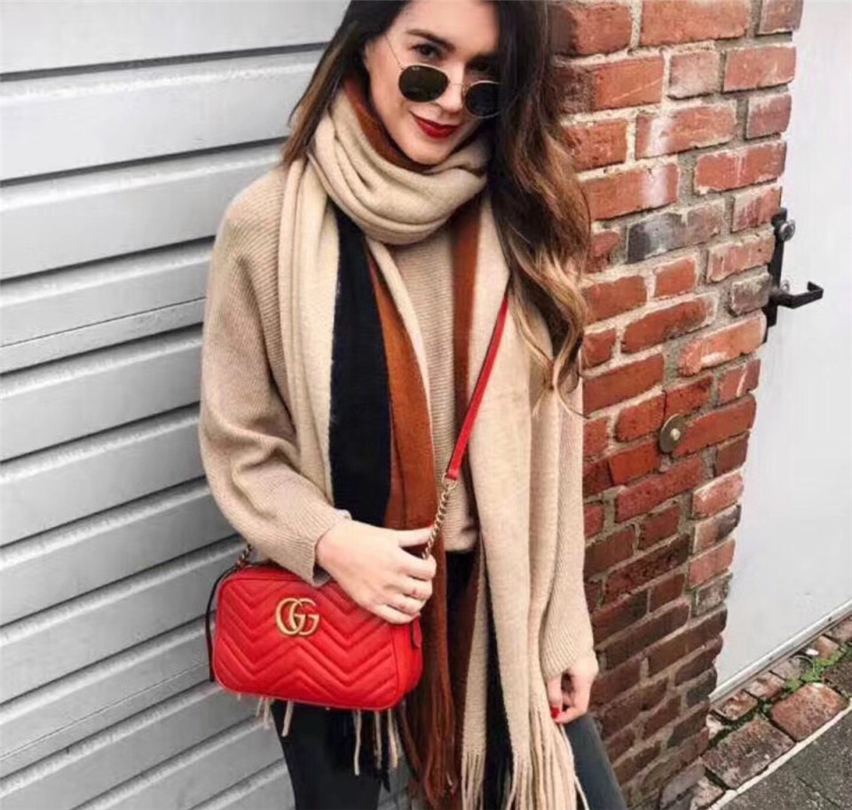 Gvc*1 Marmont small matelassé shoulder Red bag