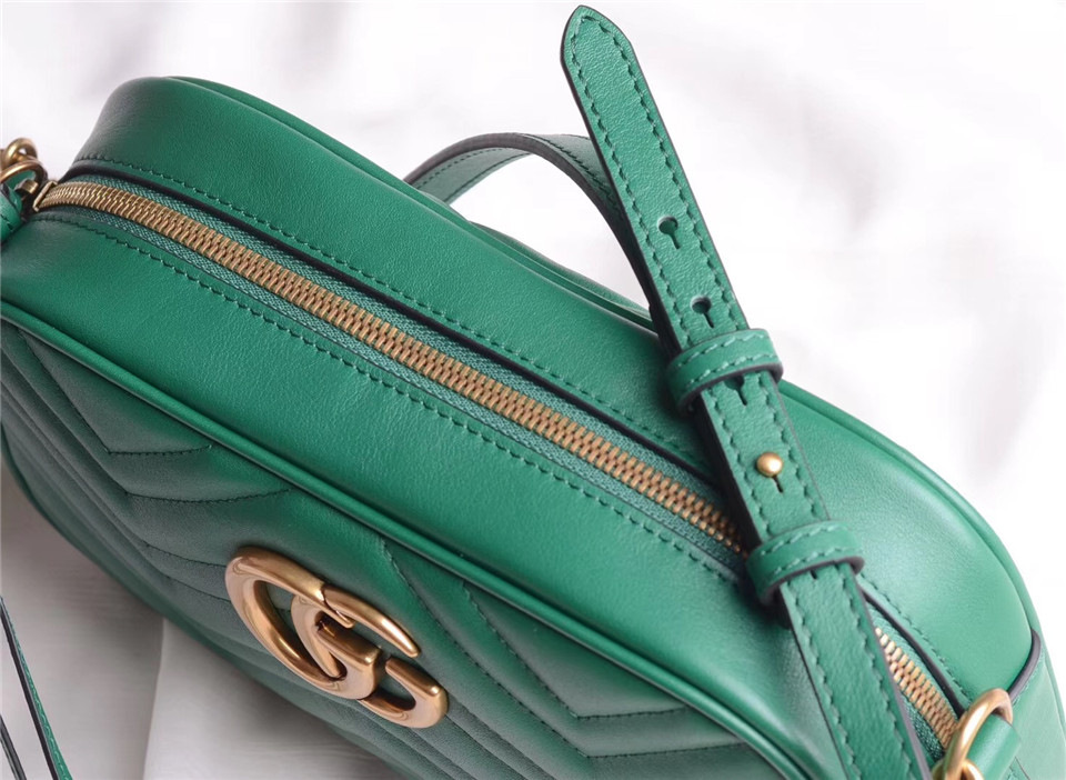 Gvc*1 Marmont small matelassé shoulder Green bag
