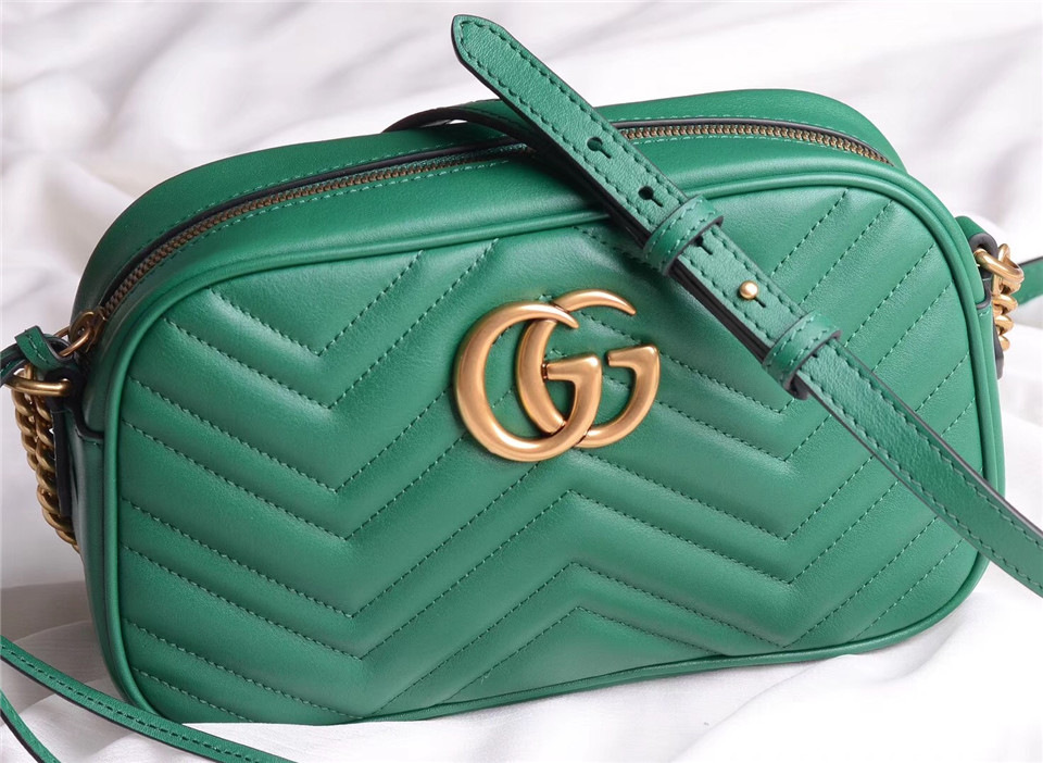 Gvc*1 Marmont small matelassé shoulder Green bag