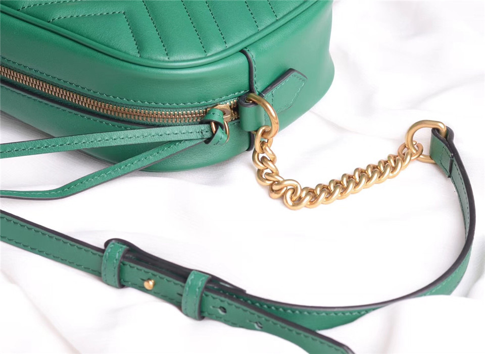 Gvc*1 Marmont small matelassé shoulder Green bag